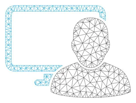 Computer User Polygonal Frame Vector Mesh Illustration Stock-Illustration