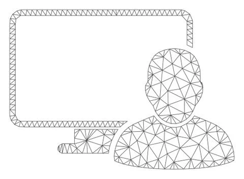 Computer User Polygonal Frame Vector Mesh Illustration Stock-Illustration