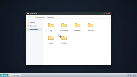 Computer user renaming a folder in a file manager window. 4K Stock Footage 341694793