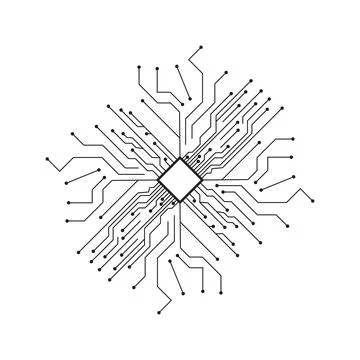 Computer vector background with circuit Stock Illustration