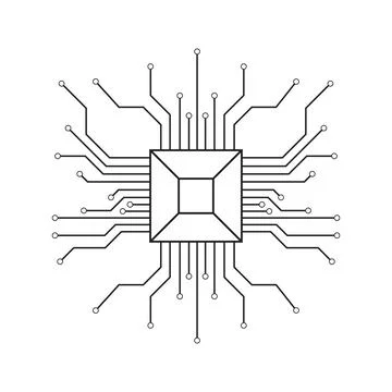 Computer vector background with circuit Stock Illustration