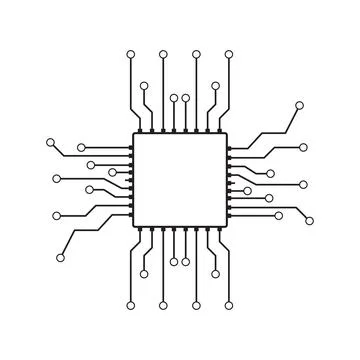 Computer vector background with circuit Stock Illustration