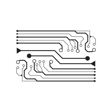 Computer vector background with circuit Stock Illustration