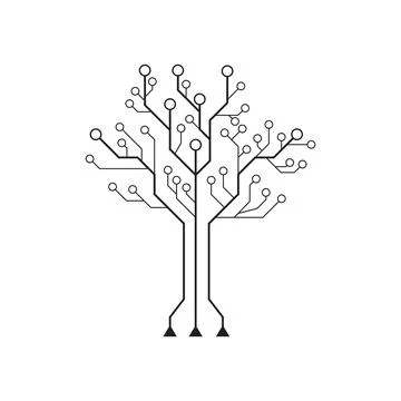 Computer vector background with circuit Stock Illustration