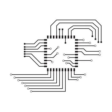 Computer vector background with circuit Stock Illustration