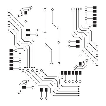 Computer vector background with circuit Stock Illustration