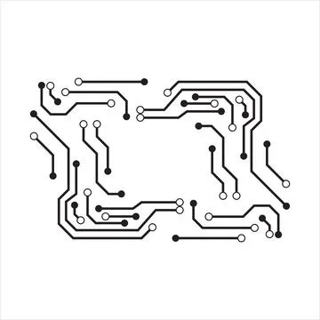 Computer vector background with circuit Stock Illustration