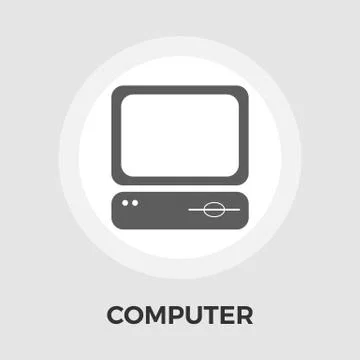 Computer Vector Flat Icon Illustrazione stock