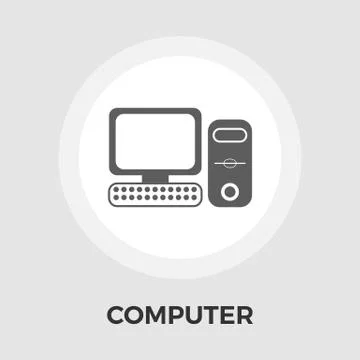 Computer Vector Flat Icon Stock Illustration