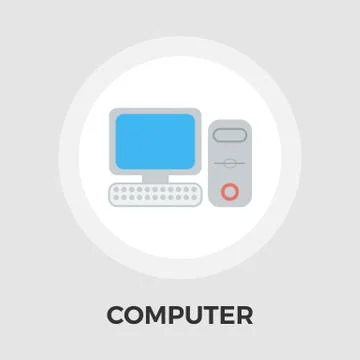 Computer Vector Flat Icon Stock Illustration