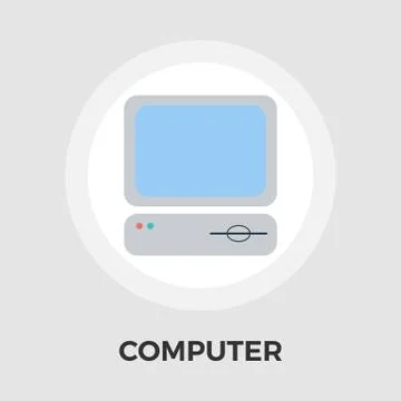 Computer Vector Flat Icon Illustrazione stock