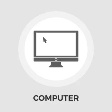 Computer Vector Flat Icon 스톡 일러스트