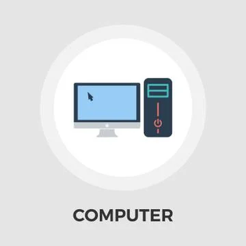 Computer Vector Flat Icon イラスト素材
