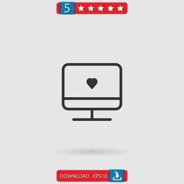 Computer vector icon Stock Illustration