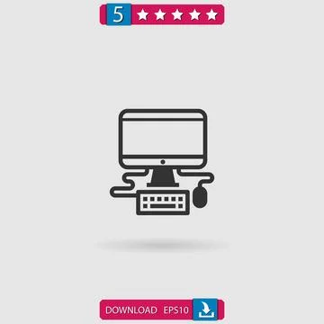 Computer vector icon Stock Illustration