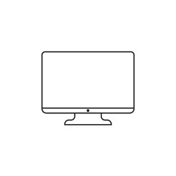 Computer vector illustration in line style. Monitor flat icon. Tv symbol. Illustrazione stock