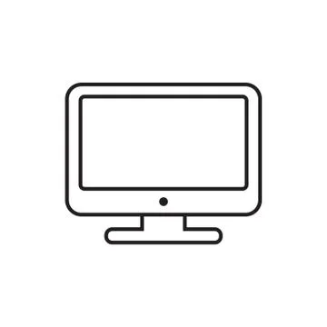 Computer vector illustration in line style. Monitor flat icon. Tv symbol. 스톡 일러스트
