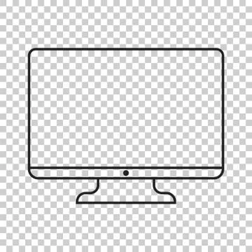 Computer vector illustration in line style. Monitor flat icon. Tv symbol. Stock Illustration