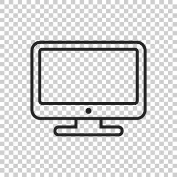 Computer vector illustration in line style. Monitor flat icon. Tv symbol. Stock Illustration