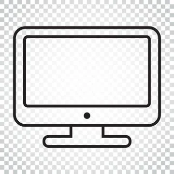 Computer vector illustration in line style. Monitor flat icon. Tv symbol. Sim イラスト素材