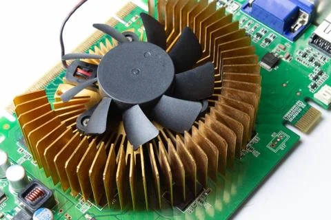 Computer video card close up on white background Stock Photos