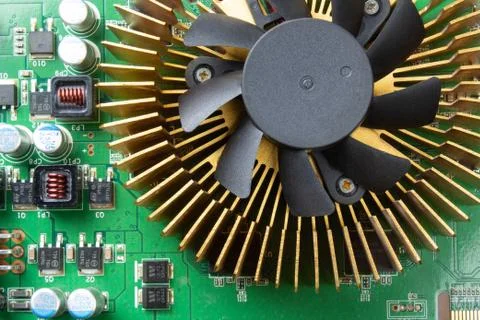Computer video card close up on white background Stock Photos