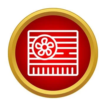 Computer video card with cooling fan icon concept Stock Illustration