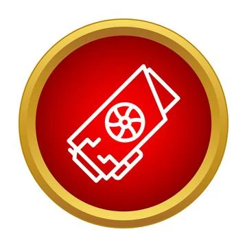 Computer video card graphics processing hardware icon Stock Illustration
