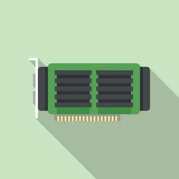 Computer video card icon flat vector. Gpu fan Illustrazione stock