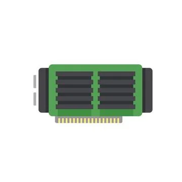 Computer video card icon flat vector. Gpu fan Illustrazione stock