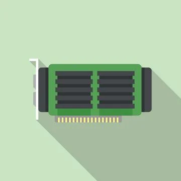 Computer video card icon flat . Gpu fan イラスト素材
