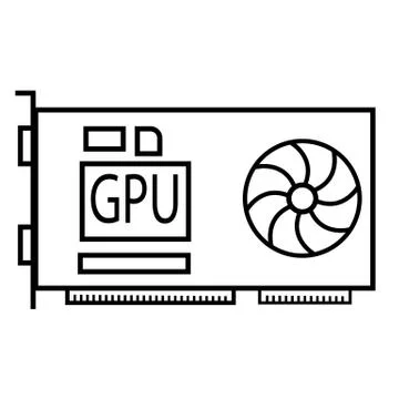 Computer video card icon. GPU rendering sign. graphic card concept. Stock-Illustration