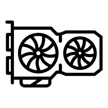 Computer video card icon, outline style 스톡 일러스트
