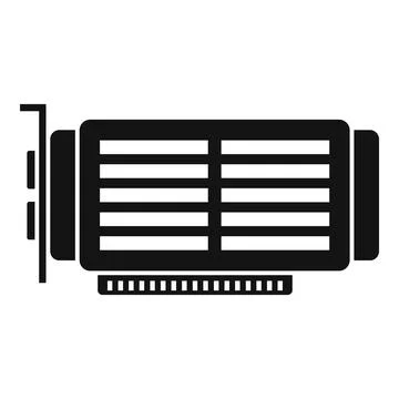 Computer video card icon simple . Gpu fan Illustrazione stock