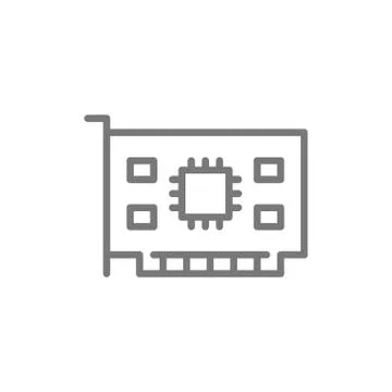 Computer video card line icon. イラスト素材