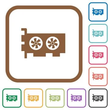 Computer video card simple icons Stock-Illustration