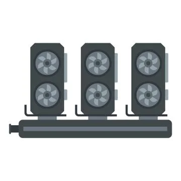 Computer video cards icon, flat style Illustrazione stock