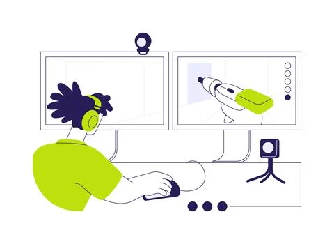 Computer video games abstract concept vector illustration. Stock Illustration