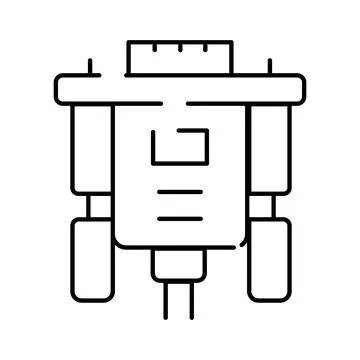 Computer video graphics array port connector icon Stock Illustration