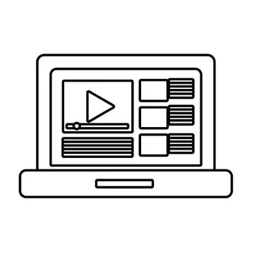 Computer video icon Illustrazione stock