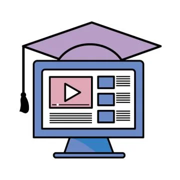 Computer video icon Illustrazione stock