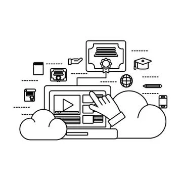 Computer video icon Illustrazione stock