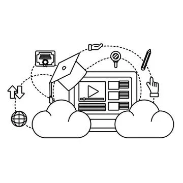 Computer video icon Illustrazione stock