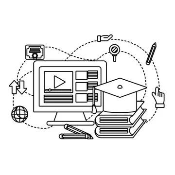 Computer video icon イラスト素材