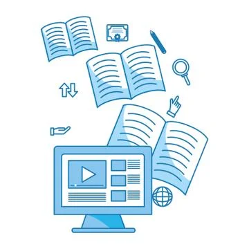 Computer video icon Illustrazione stock