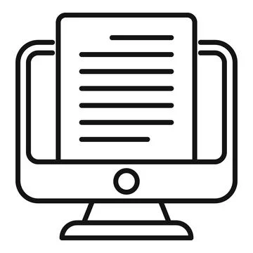Computer video scenario icon outline vector. Activity movie 库存插图
