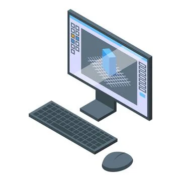 Computer virtual tour icon isometric vector. Digital video Illustrazione stock