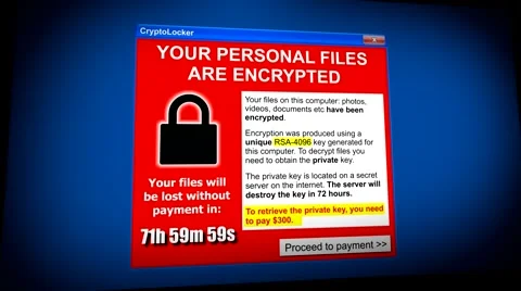 Computer Virus Attack - File encryption / Ransomware. Angle / Stylized Video stock 44056156