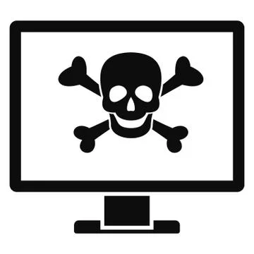 Computer virus attack icon, simple style Stock Illustration