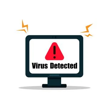 A computer virus attacks a laptop or computer. Vector illustration isolated o 스톡 일러스트